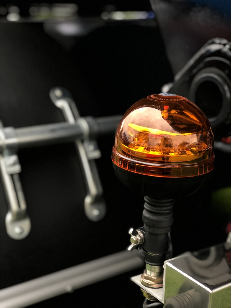 Strands roterende varsellys LED 3 funksjoner. Stangmontering