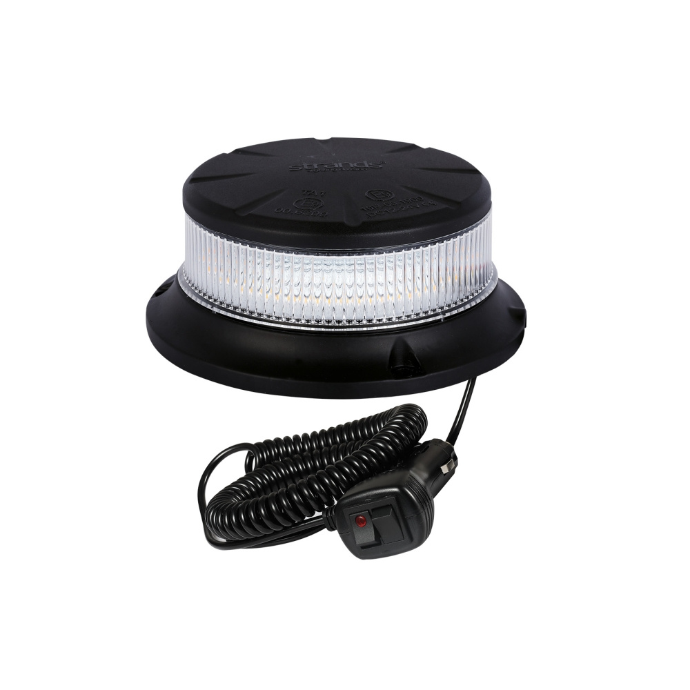 Strands roterende varsellys oransje LED magnet/klart linse