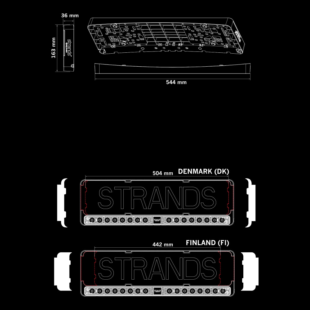Strands NUUK E-Line Duo Nummerplate DK LEDramp