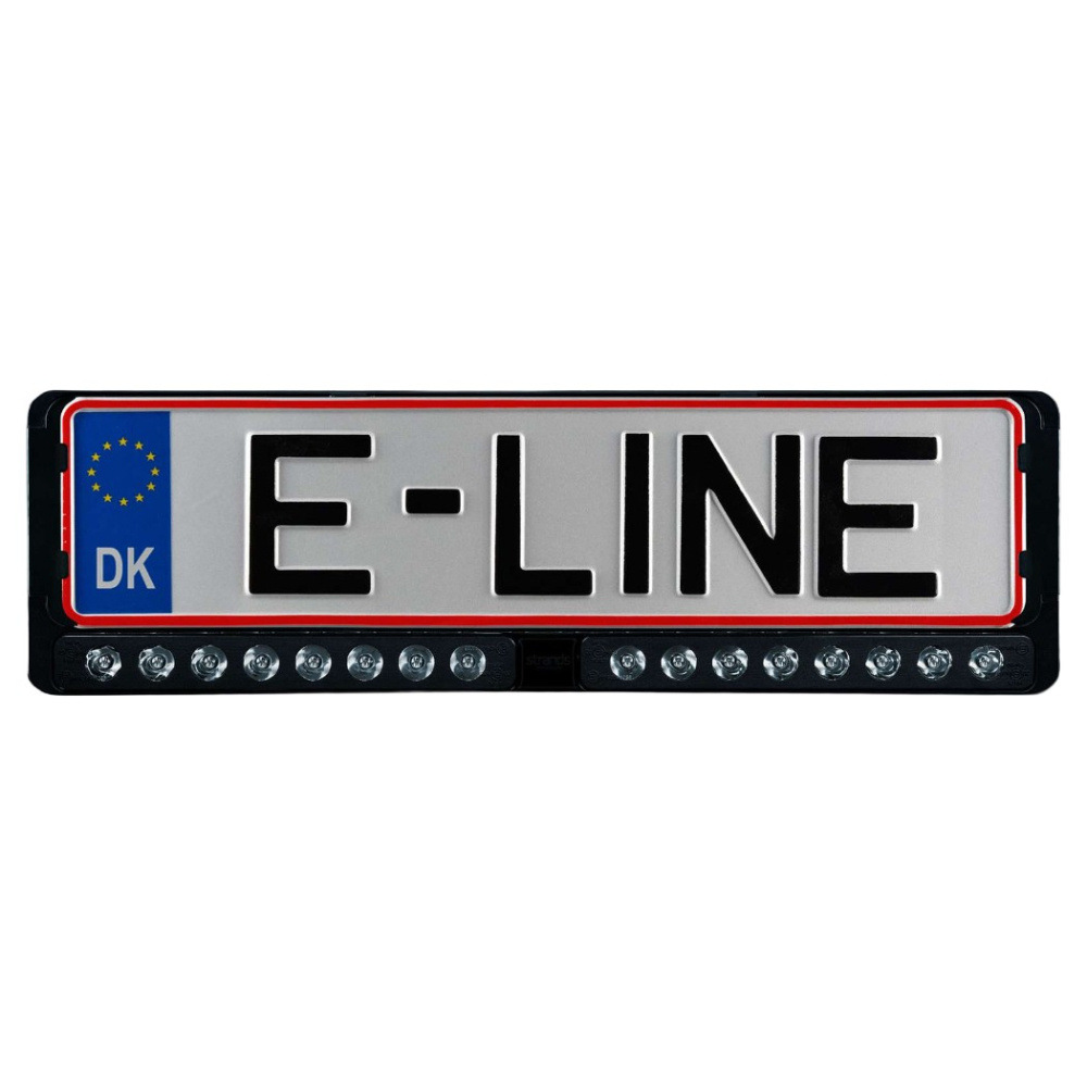 Strands Nuuk E-Line Duo DK/FI/AT, LED-lysbøyle med nummerskiltsholder, svart