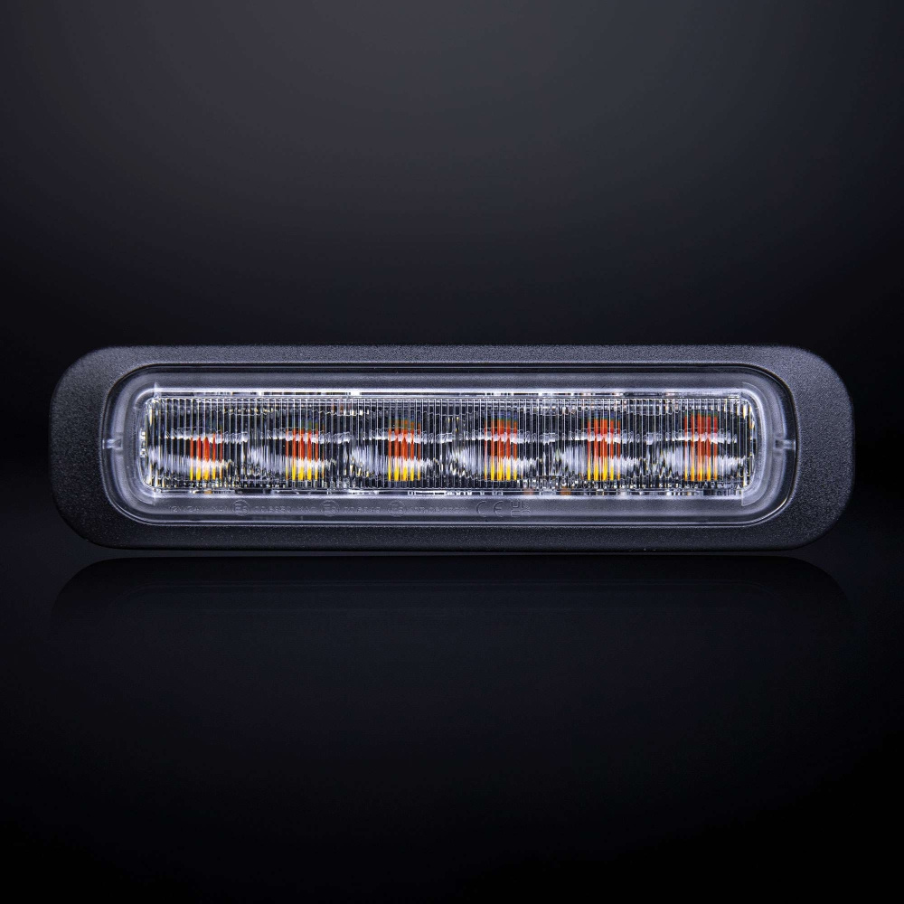 Strands Dark Knight Riktat Blixtlys Orange 6 LED Klart Linse