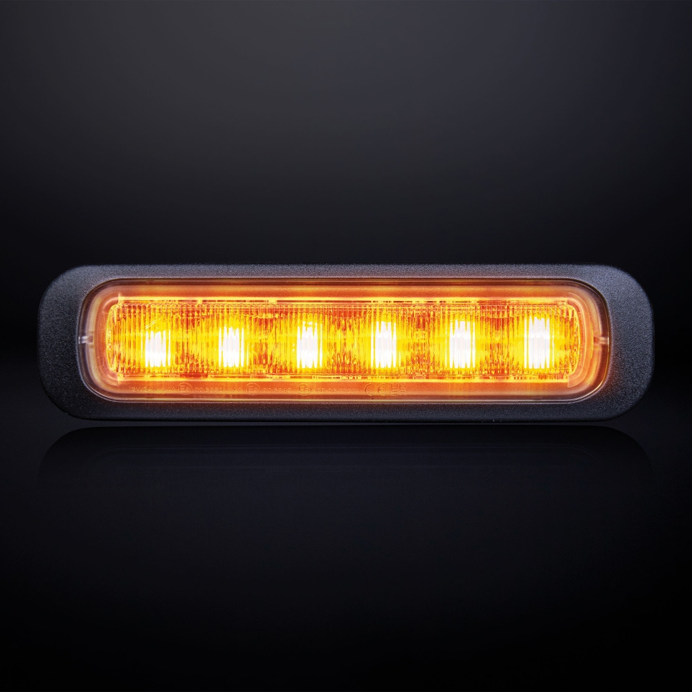 Strands Dark Knight Riktat Blixtlys Oransje 6 LED Mørktonet Linse