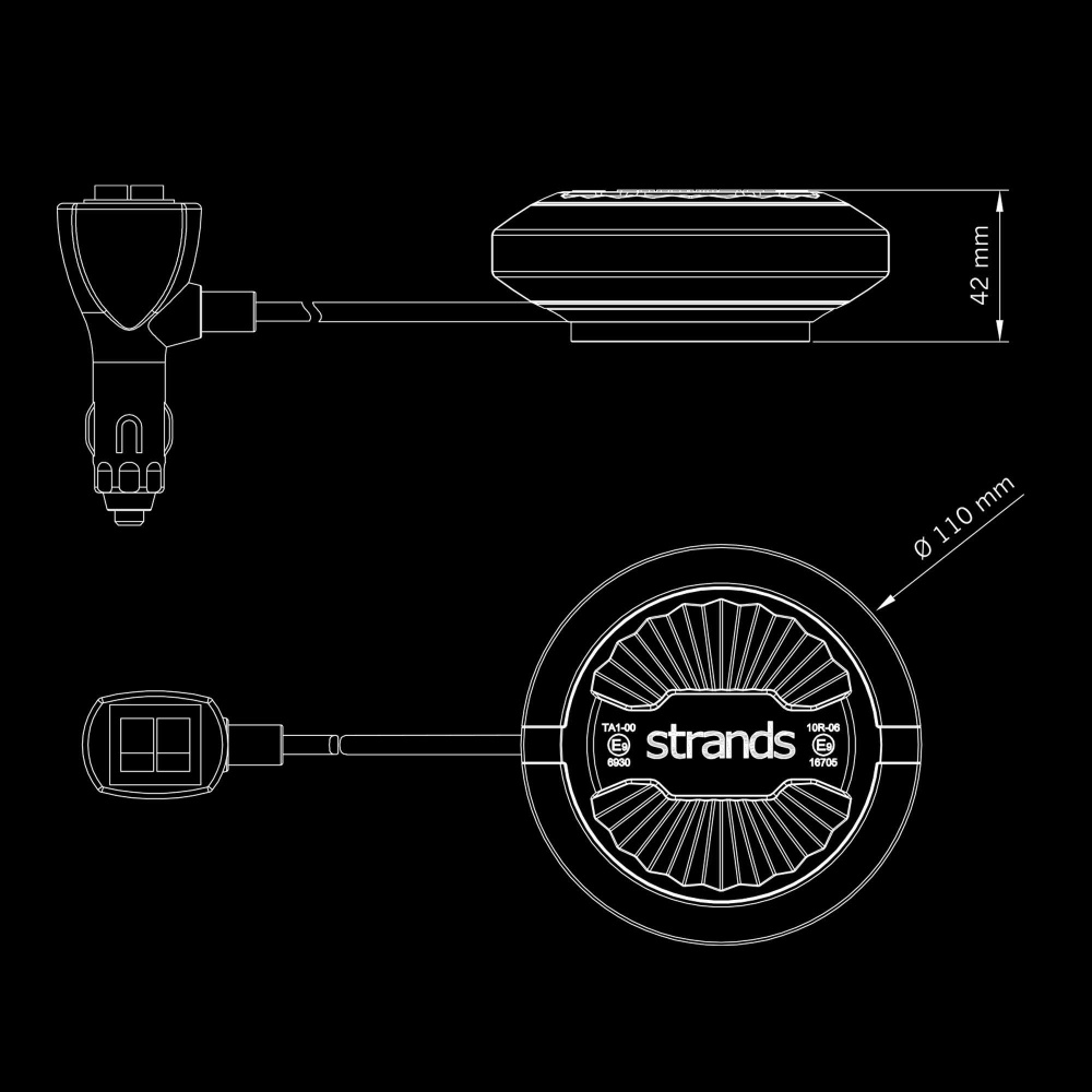 Strands Firefly Summer Glow Roterende Varsellys 110 MM Magnet/Tobakkplugg