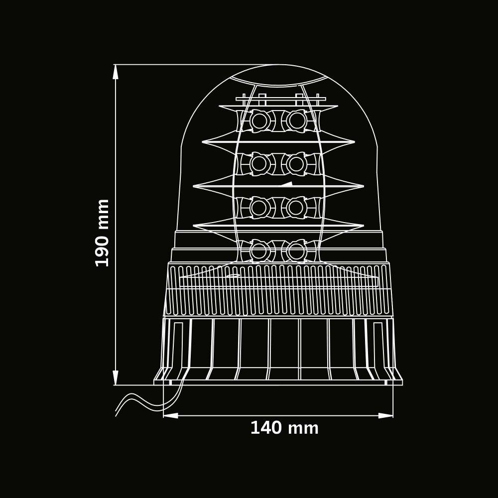 Strands Big Energy XL Roterende Varsellys Oransje Linse
