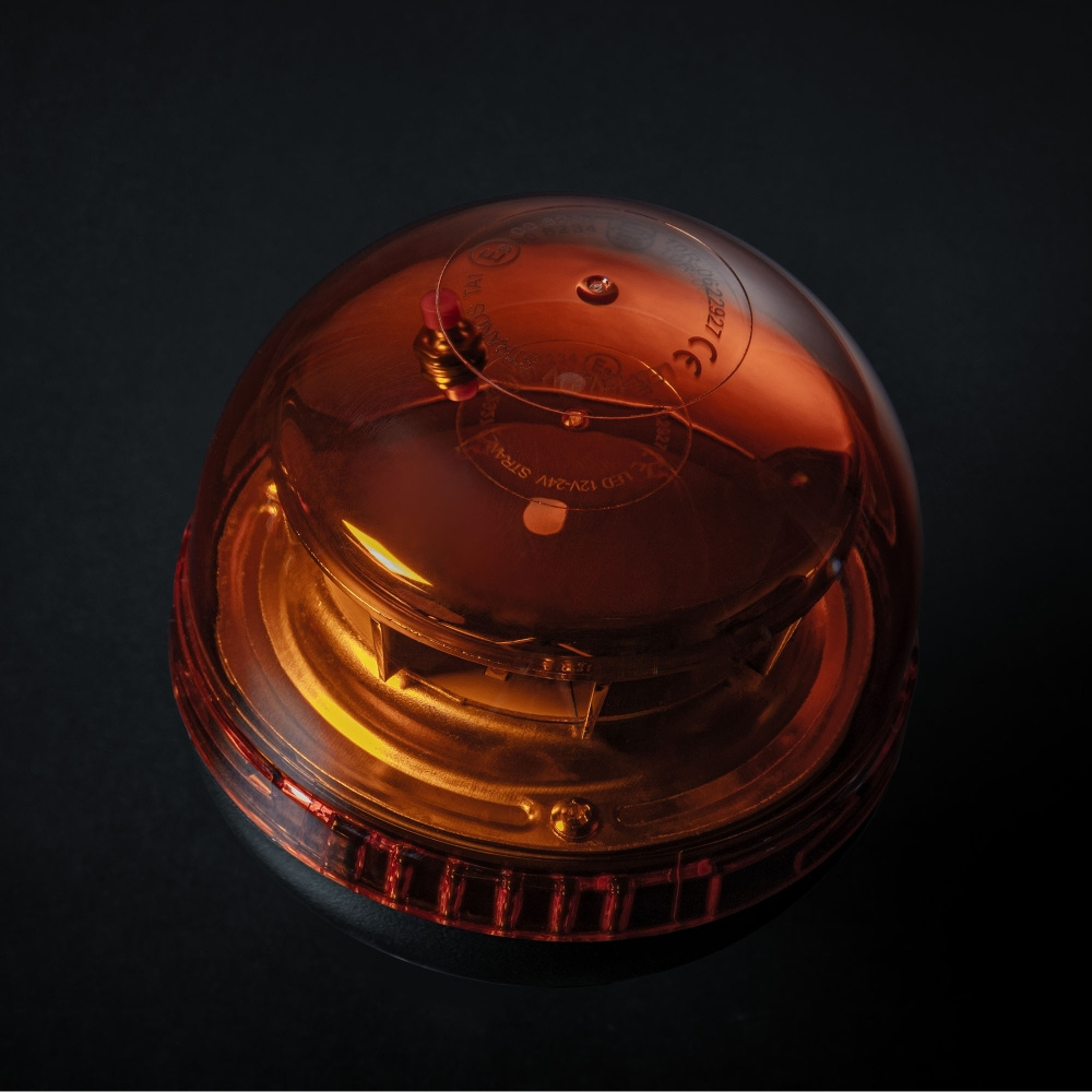 Strands Big Energy Roterende Varsellys Oransje Linse Stangmontering