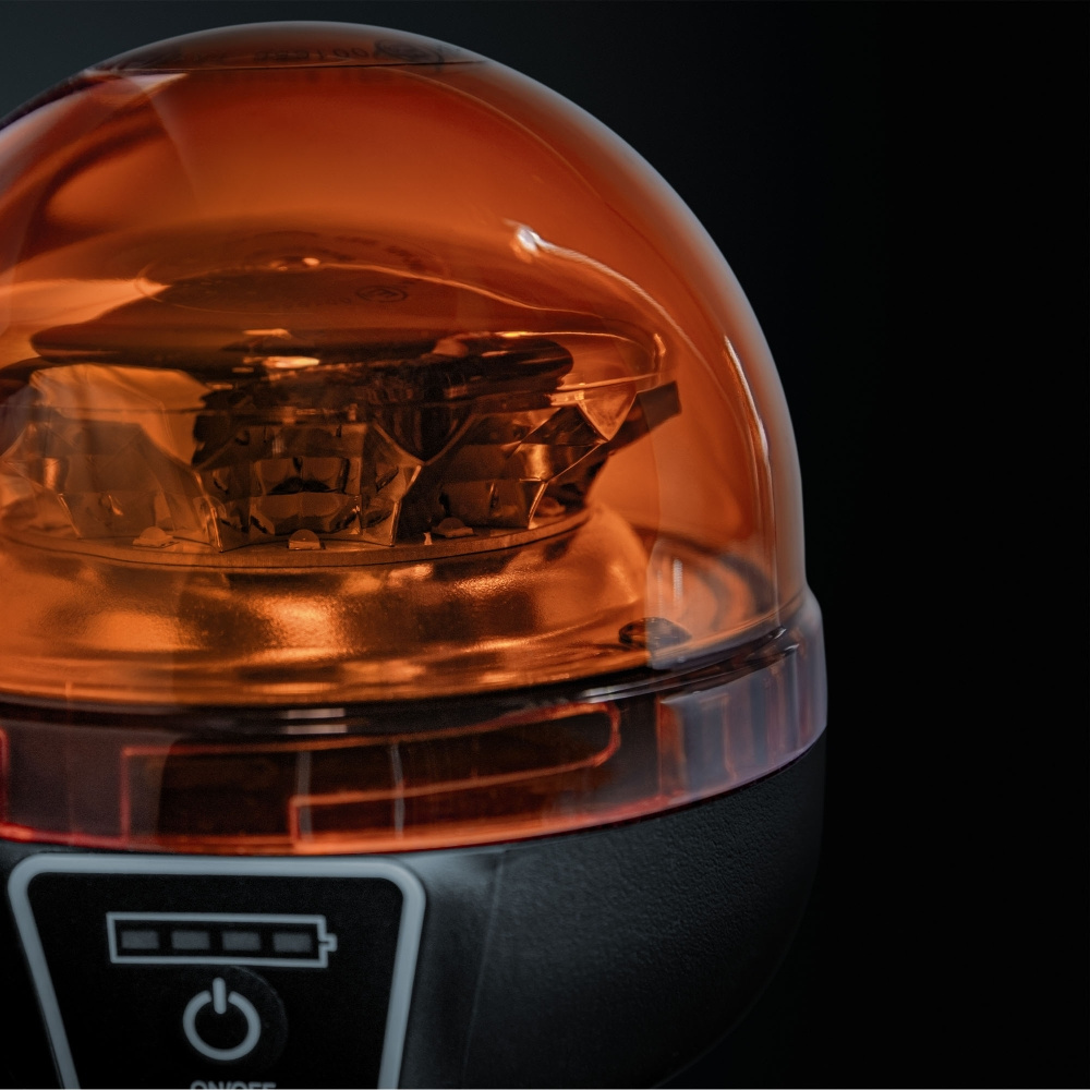 Strands Big Energy Bærbar Roterende Varsellampe Oransje Linse