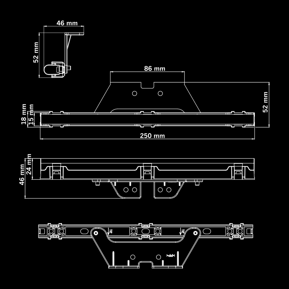Strands Freedom Dark Line Hvit Posisjonslys Lang