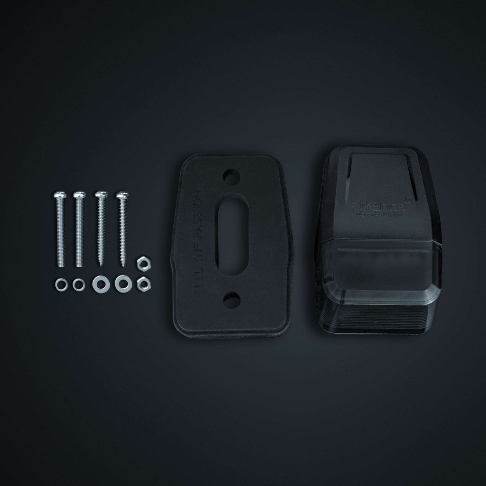 Strands IZE LED taklampe, hvit/amber, varsellys, mørk linse