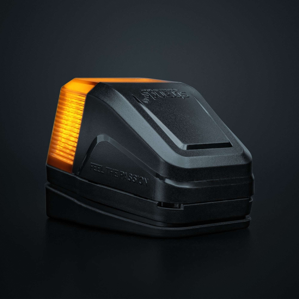 Strands IZE LED taklampe, hvit/amber, varsellys, mørk linse