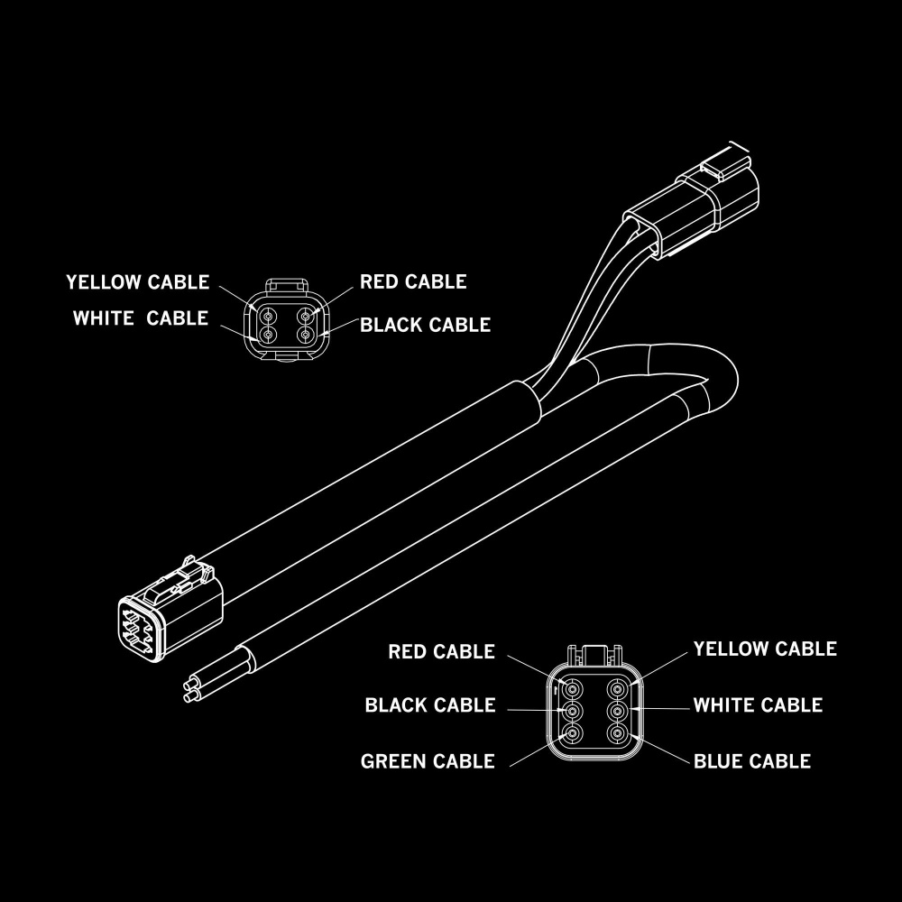 Strands Pro DT-6 til DT-4 kabel, 1600 mm, 150W maks