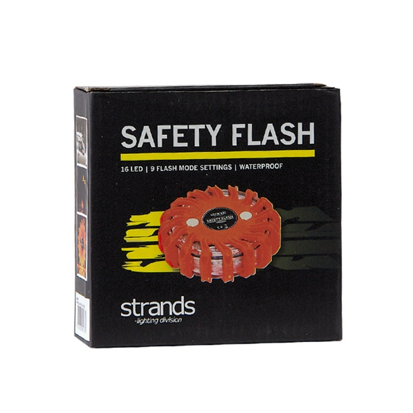 Strands Varning/Riktat Blixtlys Pucken Oransje LED, 100H Batterilevetid