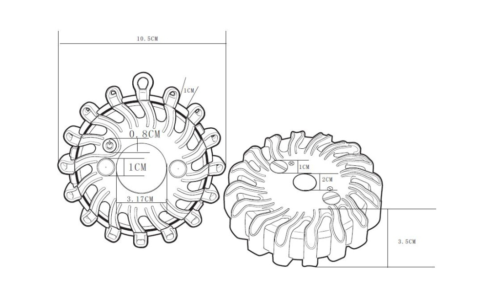 Strands Varning/Riktat Blixtlys Pucken Oransje LED, 100H Batterilevetid