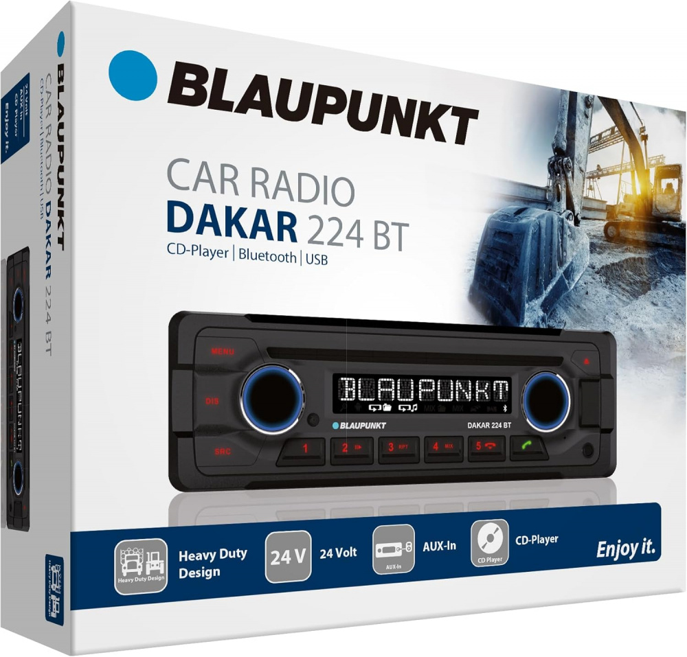 Blaupunkt Dakar 224, 24V stereo med Bluetooth og 2 par lavnivå med 4V