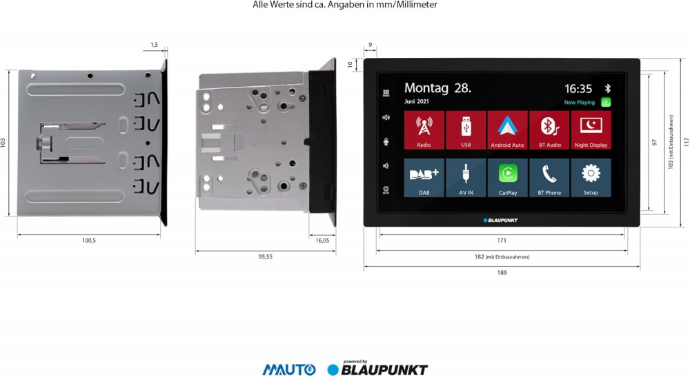 Blaupunkt Oslo 600 DAB, bilstereo med trådløs CarPlay/Android Auto