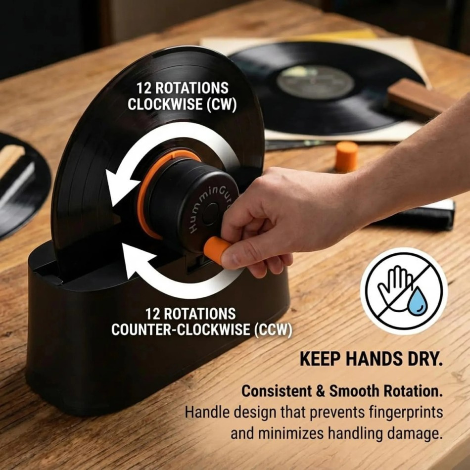 HumminGuru EZ Vinyl Record Washer, manuell platevasker