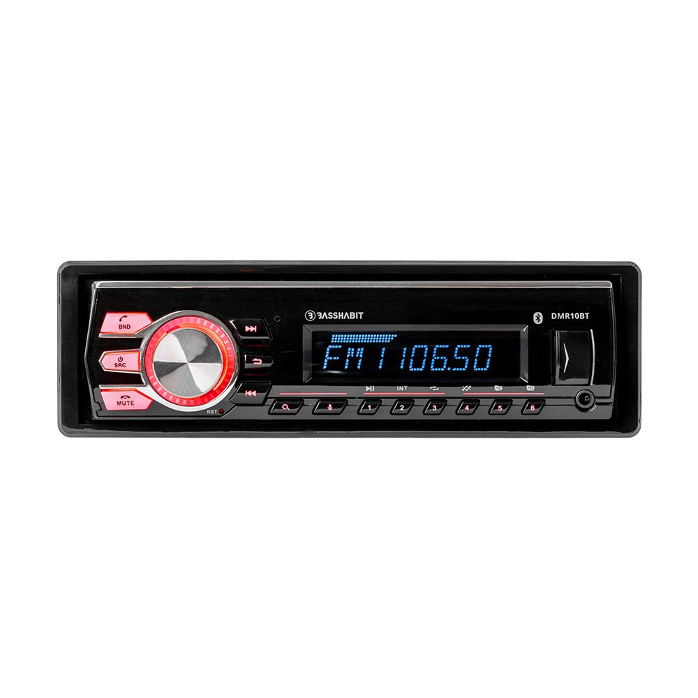 Bass Habit DMR10BT, bilstereo med Bluetooth, AUX, USB og 2 par lavnivå