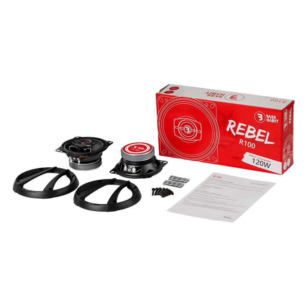 Bass Habit Rebel R100, prisgunstige 4 tommers koaksialhøyttalere