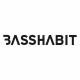 Bass Habit-klistermärke 14x2cm, svart