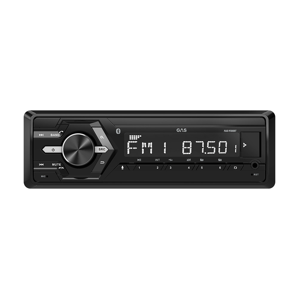 GAS MAD M100-BT, bilstereo med Bluetooth, AUX, USB og 2 par lavnivå