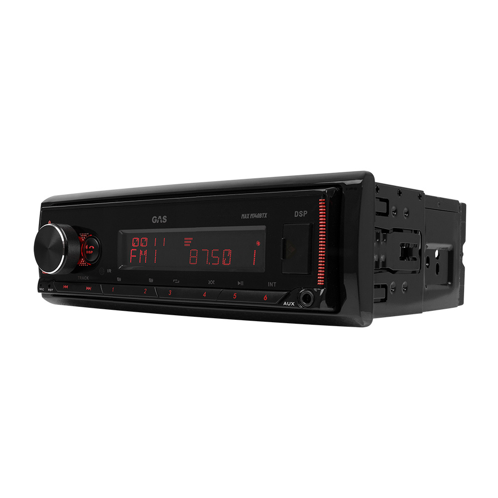 GAS MAX M140-BTX bilstereo med Bluetooth, 32-bit DSP og 3 par (4V) lavnivå