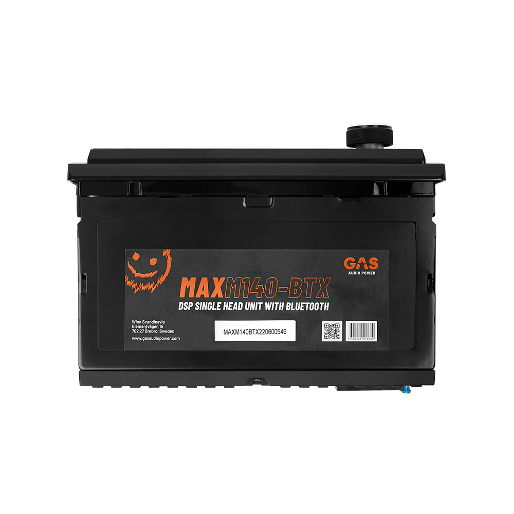 GAS MAX M140-BTX bilstereo med Bluetooth, 32-bit DSP og 3 par (4V) lavnivå