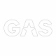 GAS-klistremerke  45x15.5cm, Hvit