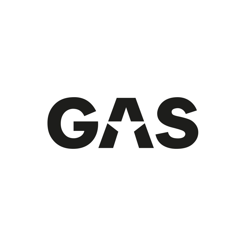 GAS-klistremerke 16x5.5cm, svart