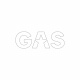 GAS-klistermärke 16x5.5cm, vit