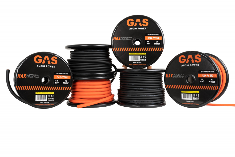 GAS MAX orange 35mm² OFC-strømkabel, pris per meter