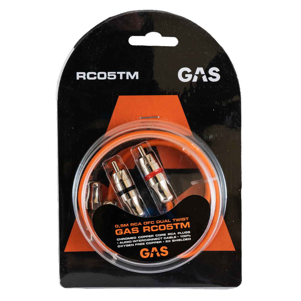 GAS RC05TM dobbelt skjermet RCA-kabel, 0.5 meter