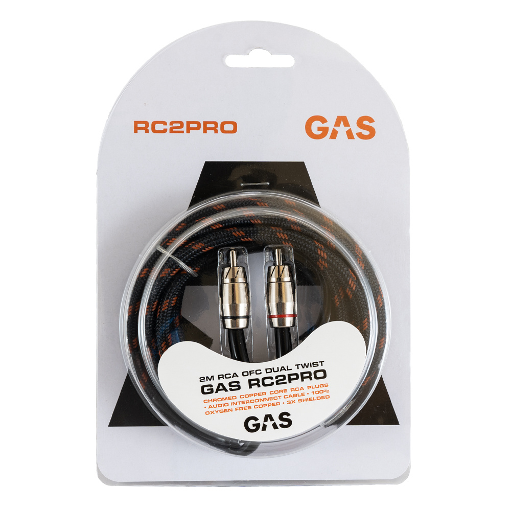 GAS RC2PRO trippelskjermet RCA-kabel, 2 meter