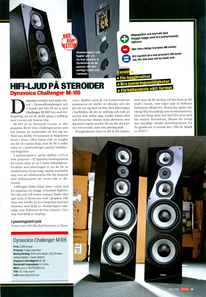 Dynavoice Challenger M-105 EX v4 gulvhøyttaler, Eik-finish