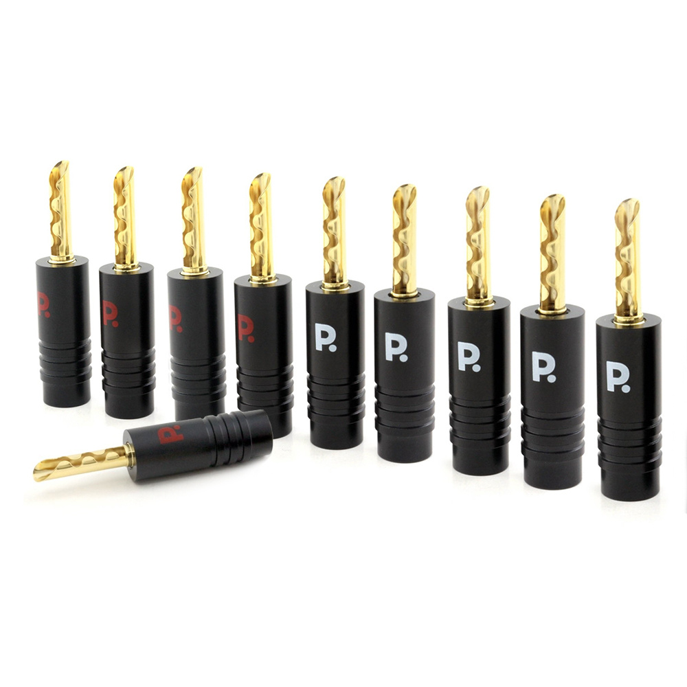 Proson Arctic bananplugg med metalldeksel, 10-pakke