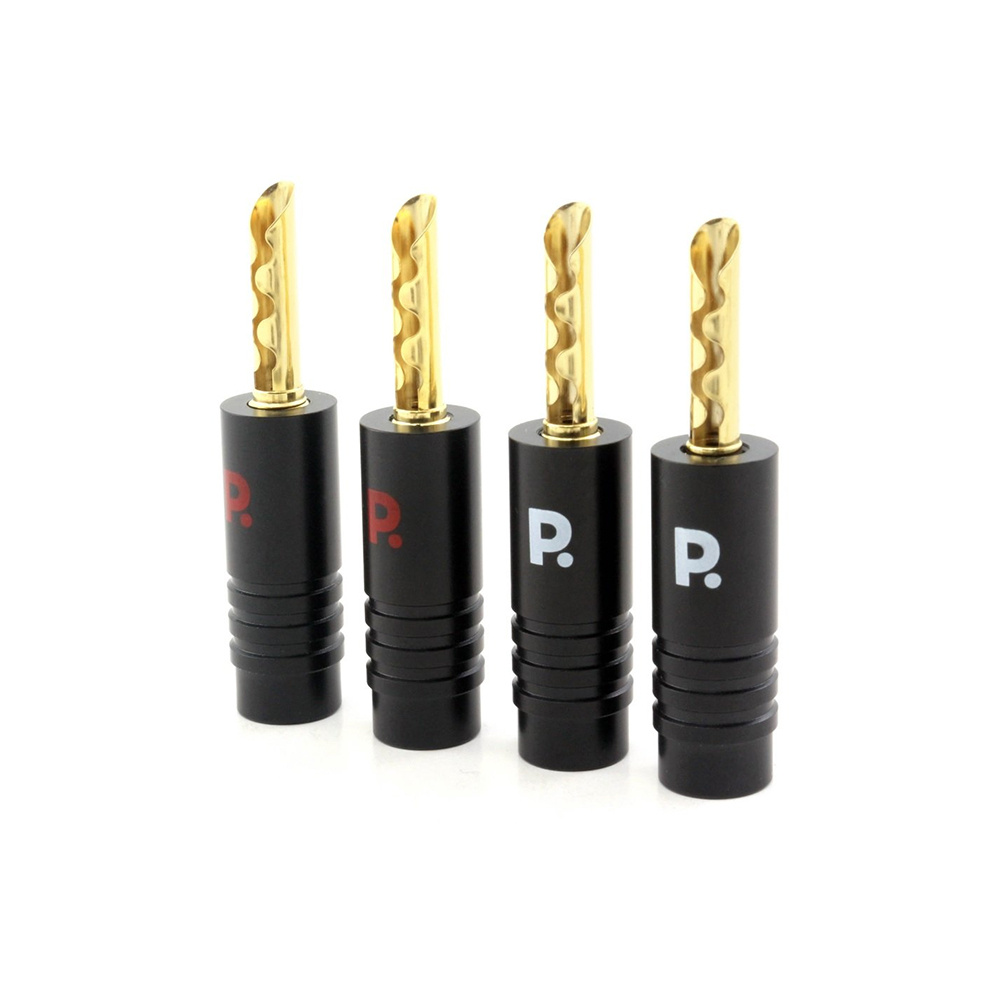 Proson Arctic bananplugg med metalldeksel, 4-pakke