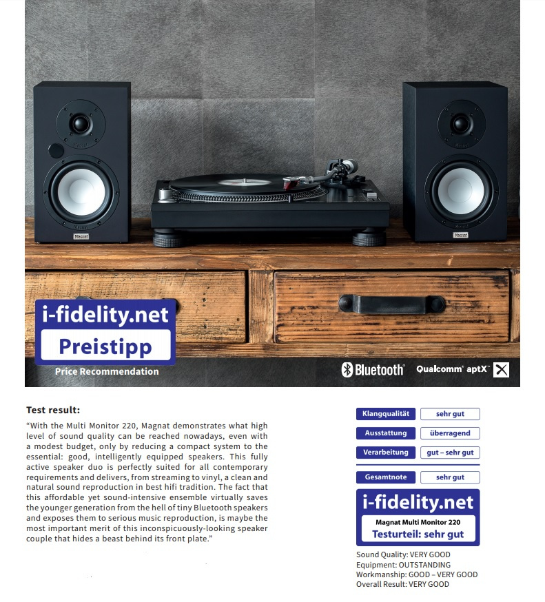 Magnat Multi Monitor 220, aktiv høyttaler med BT & DAC