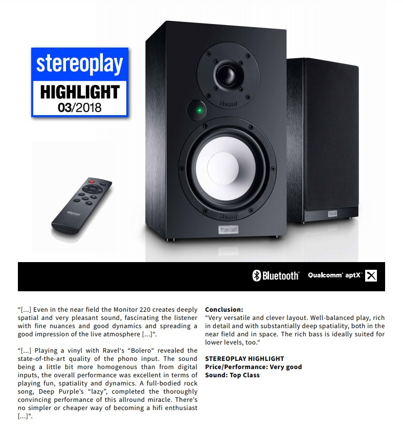 Magnat Multi Monitor 220, aktiv høyttaler med BT & DAC