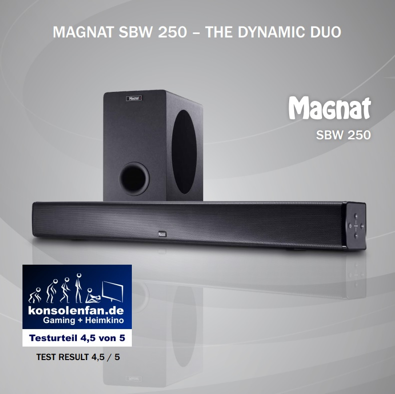 Magnat SBW250 soundbar med trådløs subwoofer, svart