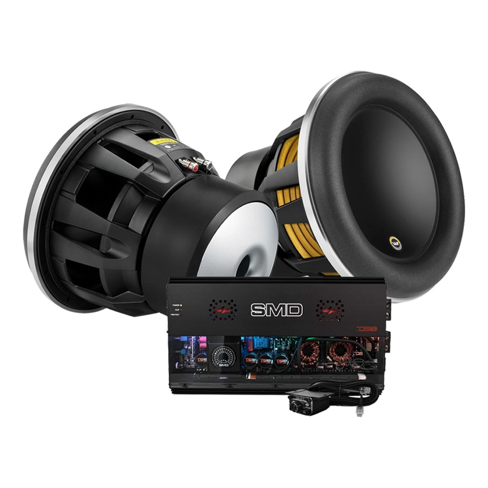 2-pakning JL Audio 12W7AE-3 med DS18 SMD-5000.1D, basspakke