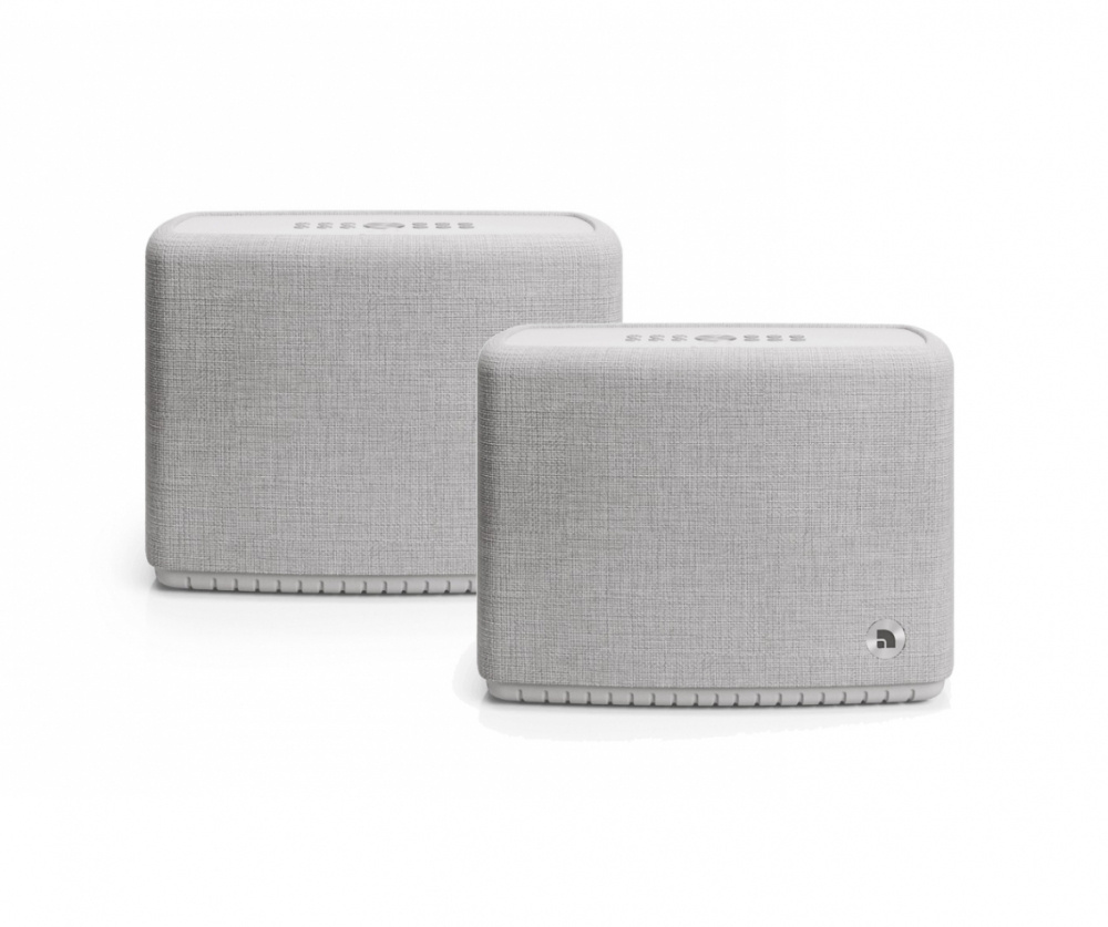 2-pakning Audio Pro A15 W bærbar Wifi-høyttaler, lys grå