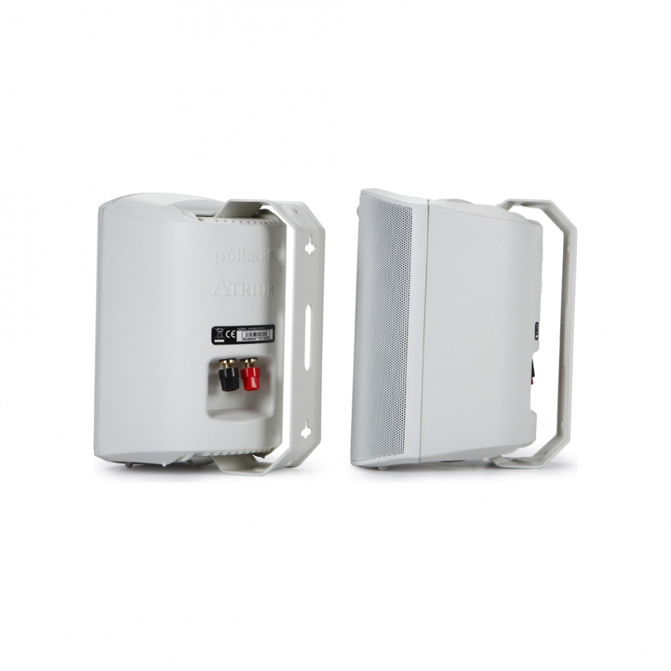 System One A50BT & Polk Audio Atrium 4 Hvite Utendørshøyttalere Stereo-pakke