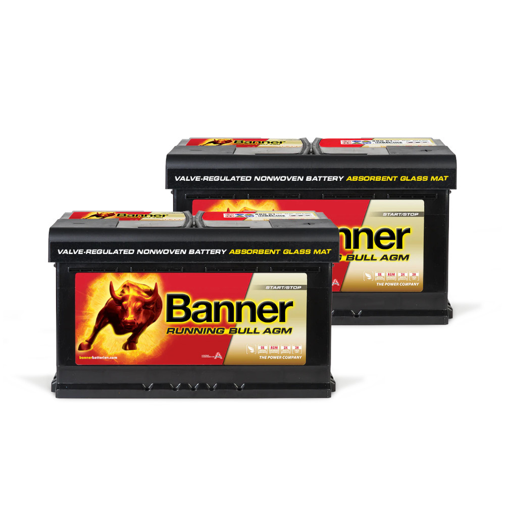 Batteripaket, 2 stycken Banner 80Ah AGM
