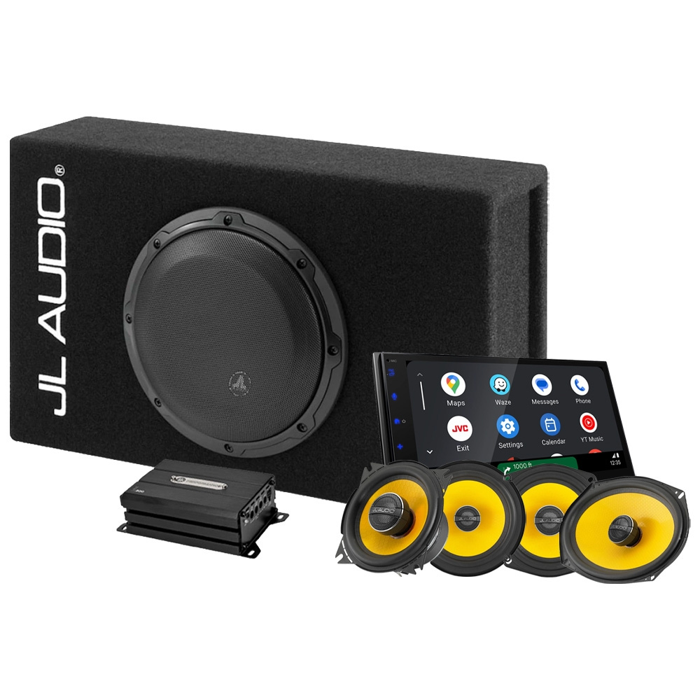JL Audio 1x8 helhetspakke med JVC KW-M695DBW, helhetspakke