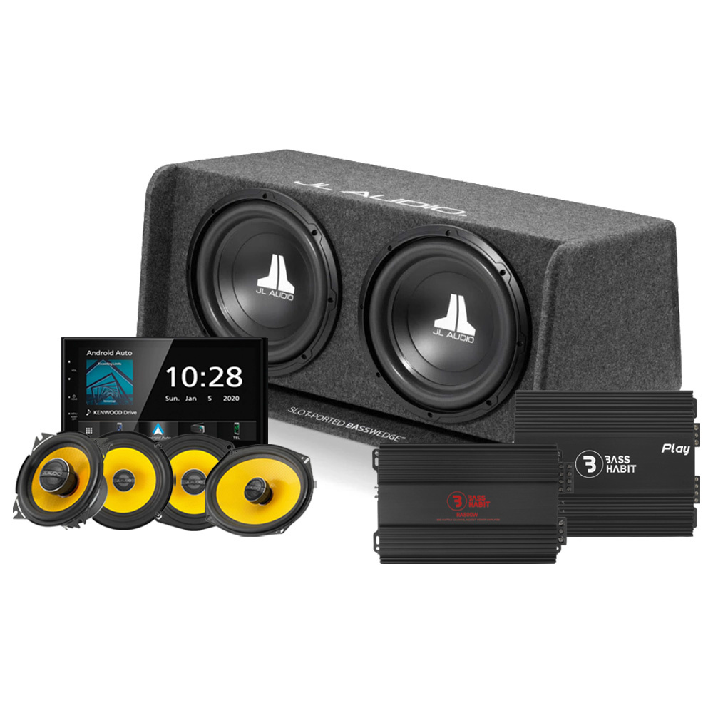JL Audio 2x12 tommers komplett pakke med Kenwood DMX5020BTS