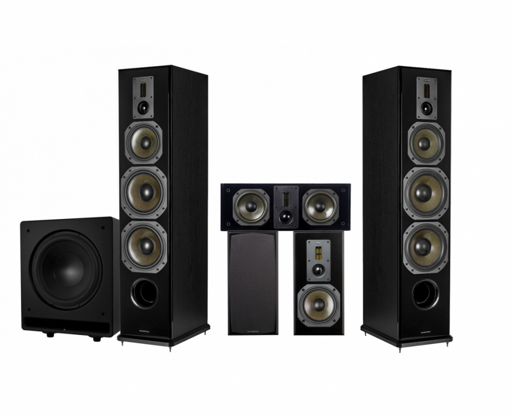 Dynavoice Definition DF-8II 5.1 høyttalerpakke med CSB-V12, svart