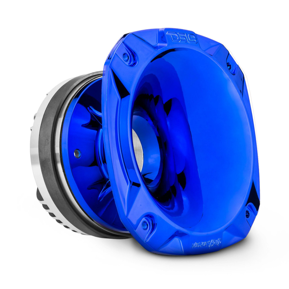 DS18 PRO-DKH1FSC, høylytt 2-tommers fenoldriver med slankt rødt/blått horn