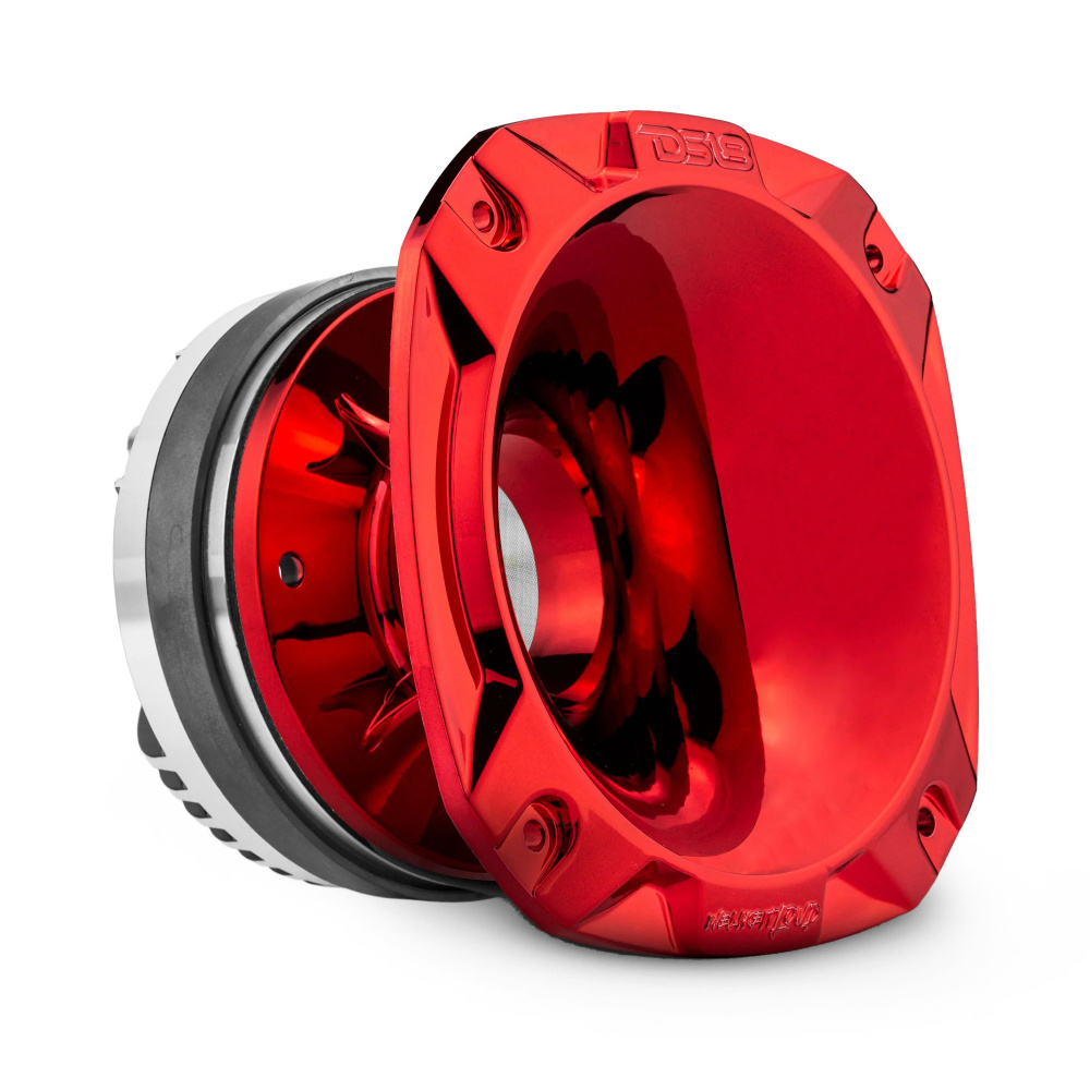 DS18 PRO-DKH1FSC, høylytt 2-tommers fenoldriver med slankt rødt/blått horn