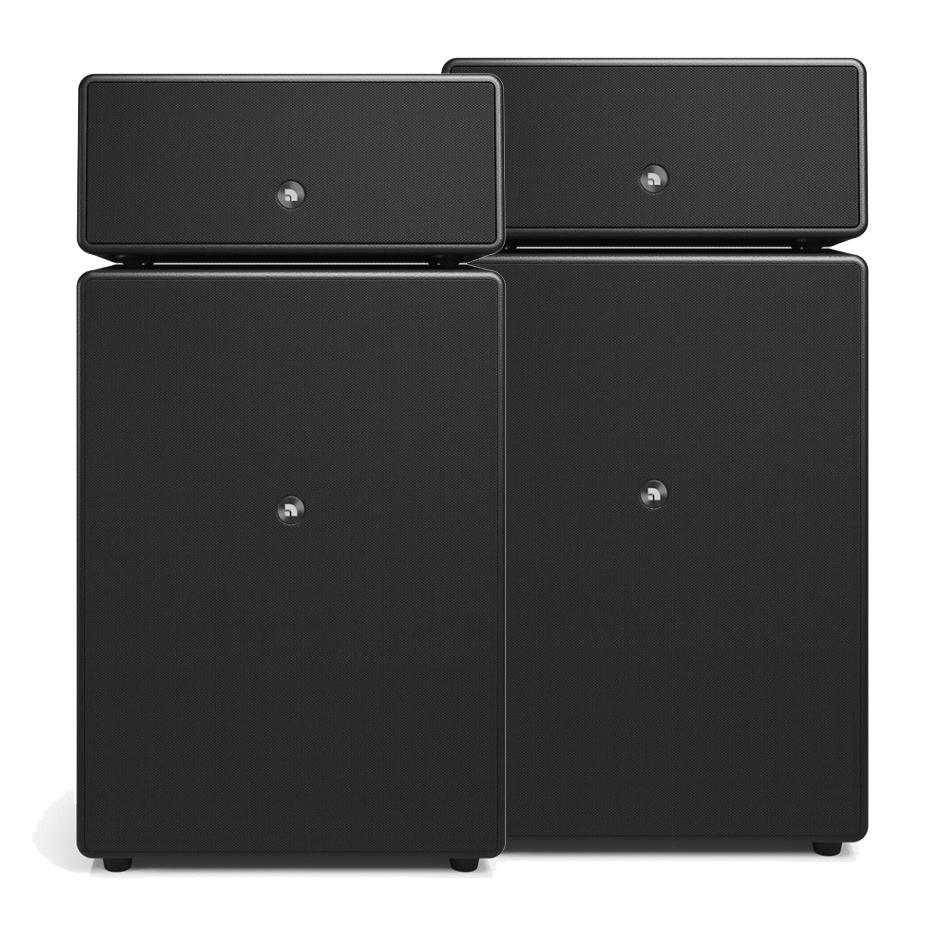 2-pakning Audio Pro Drumfire II W Wi-Fi-høyttalere med Google Cast & AirPlay 2, svart