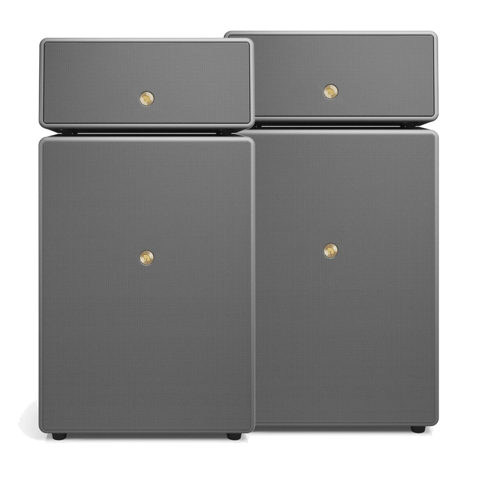 2-pakning Audio Pro Drumfire II W Wi-Fi-høyttalere med Google Cast & AirPlay 2, grå