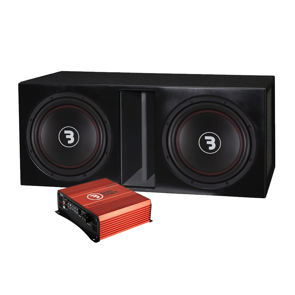 2-pack Bass Habit E300D1 i portet kasse med forsterker, basspakke