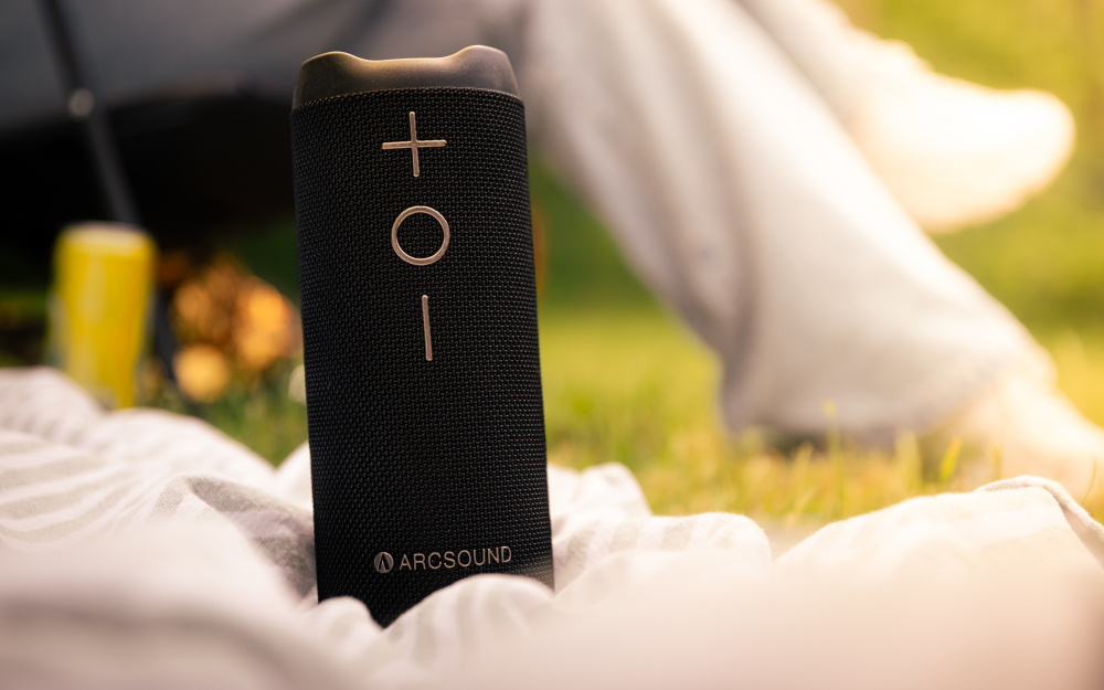 2-pakning Arcsound EDGE Bluetooth-høyttalere, svart